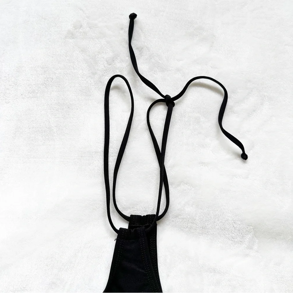 NWT GOOD AMERICAN Shine One Shoulder Swimsuit K001 3 (fits like 10-12) NEW - Picture 3 of 7